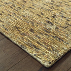 Natural woven jute rug with subtle textured pattern in neutral tones